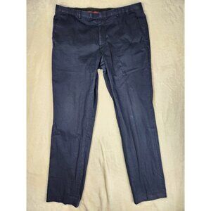 Hugo Boss Men's W35"x31" C-Shark1 Navy Blue Cotton‎ Blend Flat Front Dress Pants